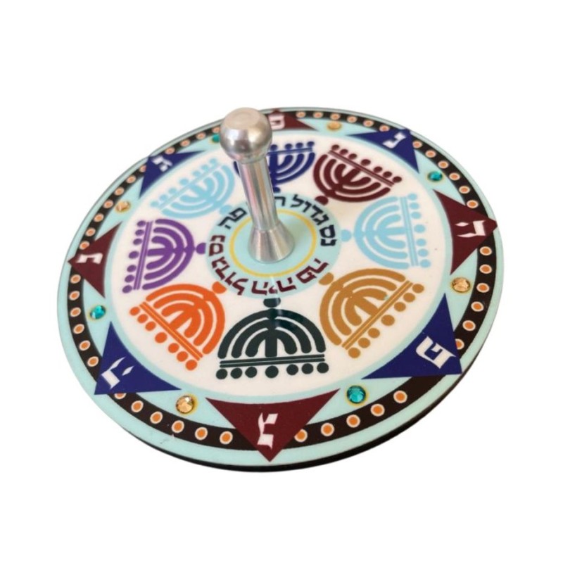 Dorit Judaica Decorative Sparkling Dreidel with Stand Co... | Dreidels