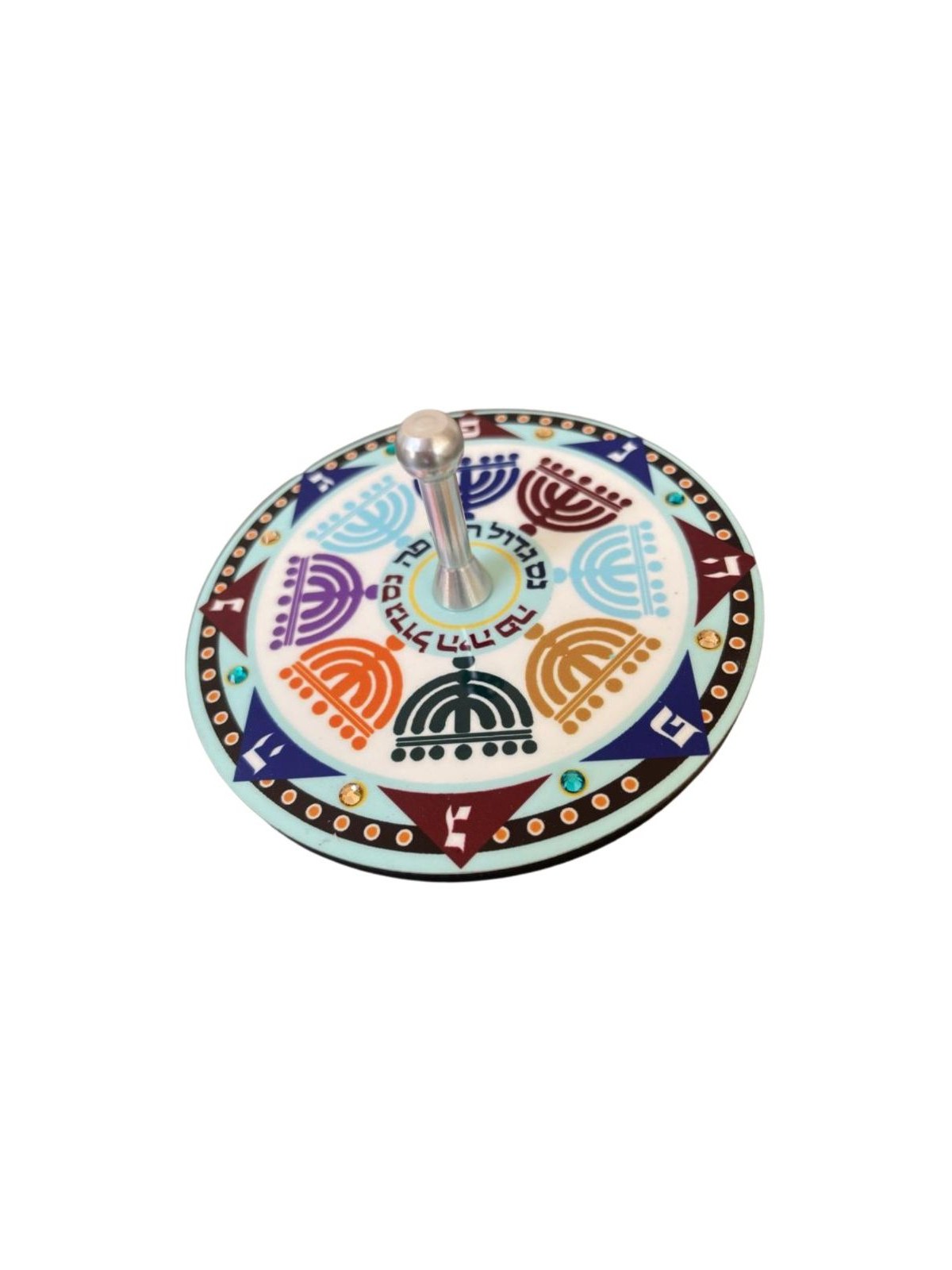 Dorit Judaica Decorative Sparkling Dreidel with Stand Co... | Dreidels