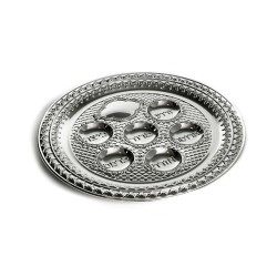 Silver Plated Passover Seder Plate Diamond Design wi... | Seder Plates
