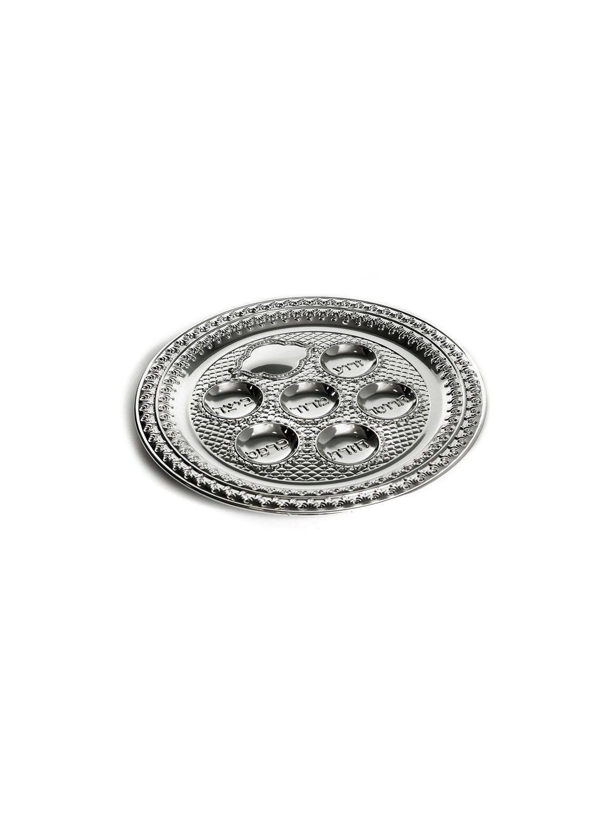 Silver Plated Passover Seder Plate Diamond Design wi... | Seder Plates
