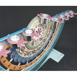 Dorit Judaica Arc Chanukah Menorah Colorful Pome... | Hanukkah Menorah