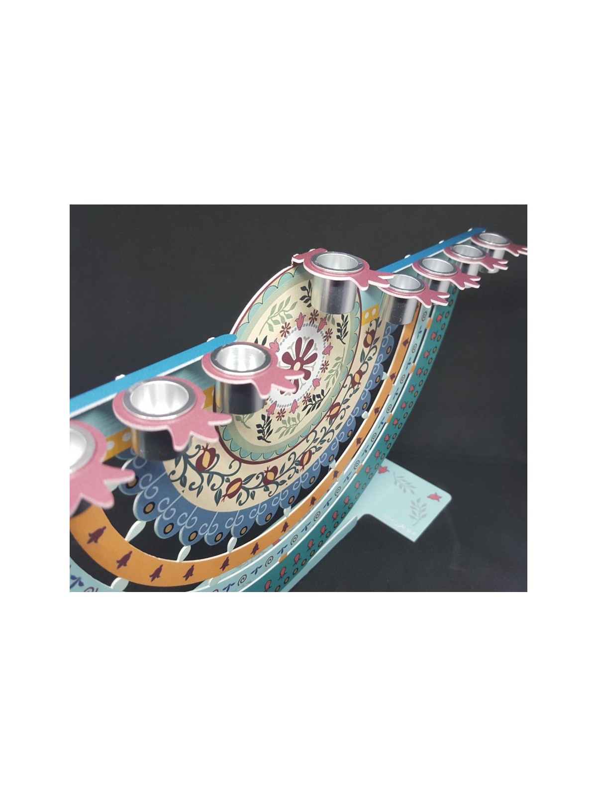 Dorit Judaica Arc Chanukah Menorah Colorful Pome... | Hanukkah Menorah