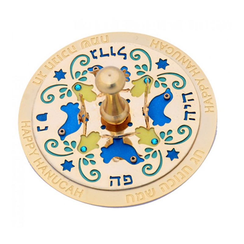 Blue Dove Dreidel by Ester Shahaf | Dreidels