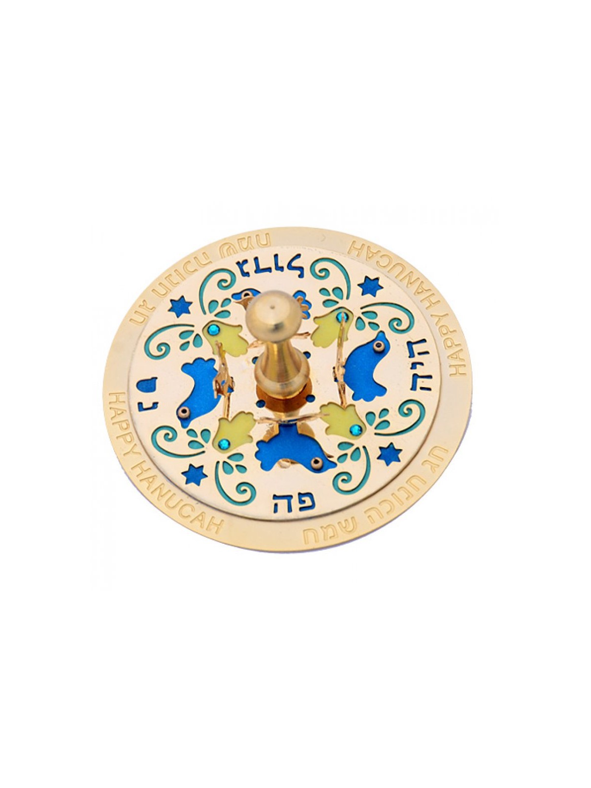 Blue Dove Dreidel by Ester Shahaf | Dreidels