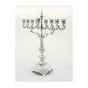 Large Silver Plated Chanukah Menorah Filigree De... | Hanukkah Menorah