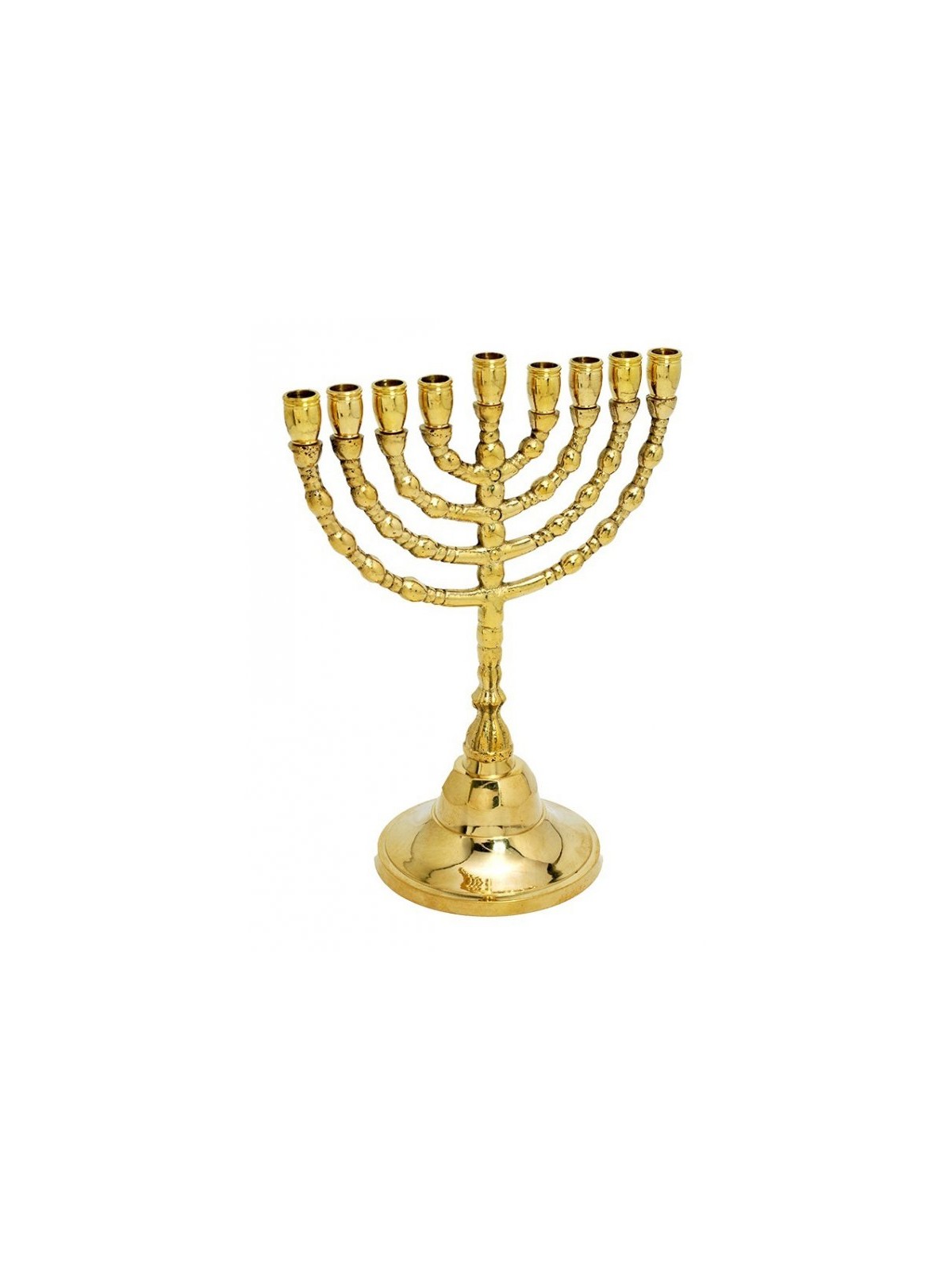 Small Classic Decorative Branches Gold Chanukah ... | Hanukkah Menorah