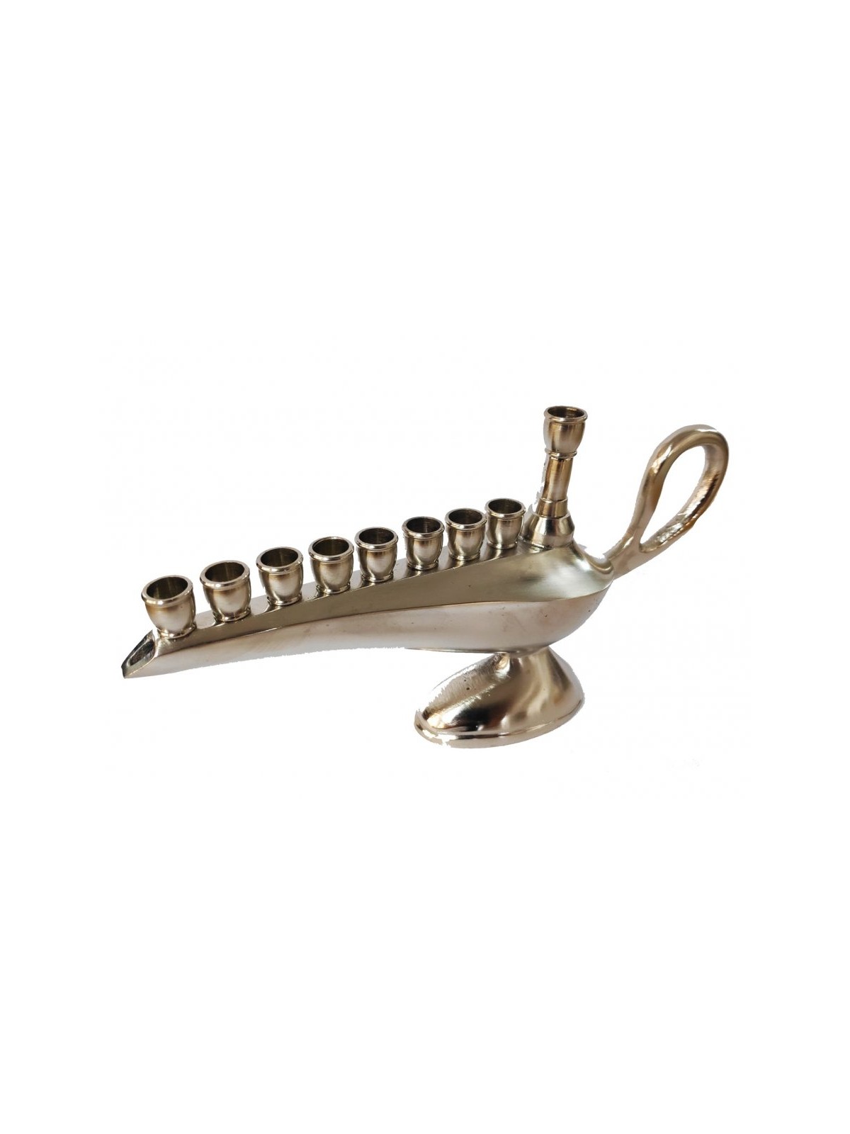 Small Aladdin Lamp Pewter Chanukah Menorah For C... | Hanukkah Menorah