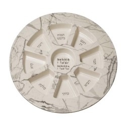 Rosh Hashanah Seder Plate for Symbolic Foods Marble ... | Seder Plates