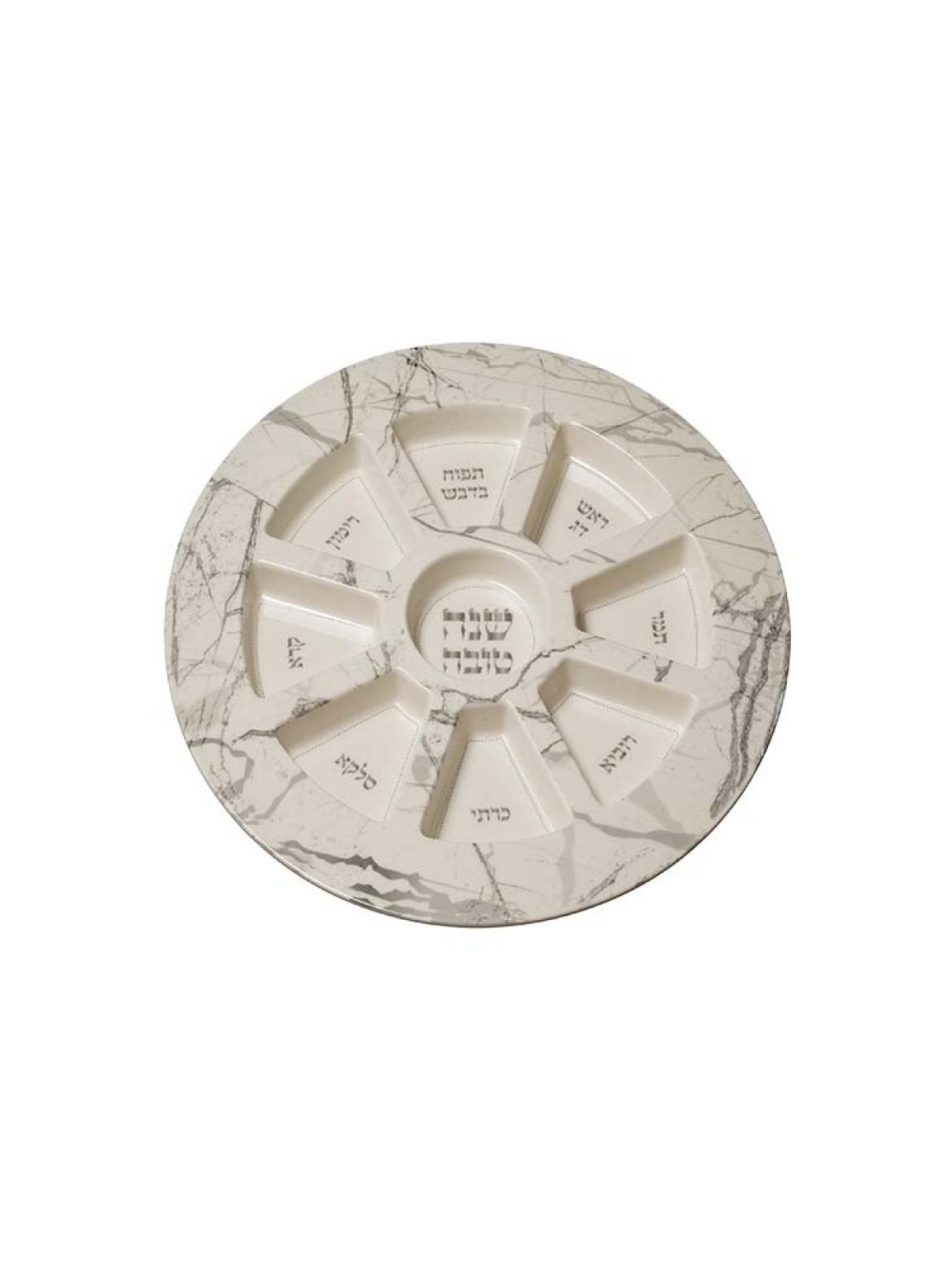 Rosh Hashanah Seder Plate for Symbolic Foods Marble ... | Seder Plates