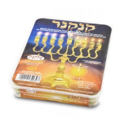 KANKANER Ensemble de menorah de Hanoucca prêt à allumer pré-fi... | Huile et bougies