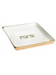 Gold and White Metal Matzah Tray for Pessach | Jewish Gift from Israel