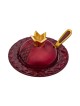 Colorful Pomegranate Shaped Honey Dish wi... | Jewish Gift from Israel