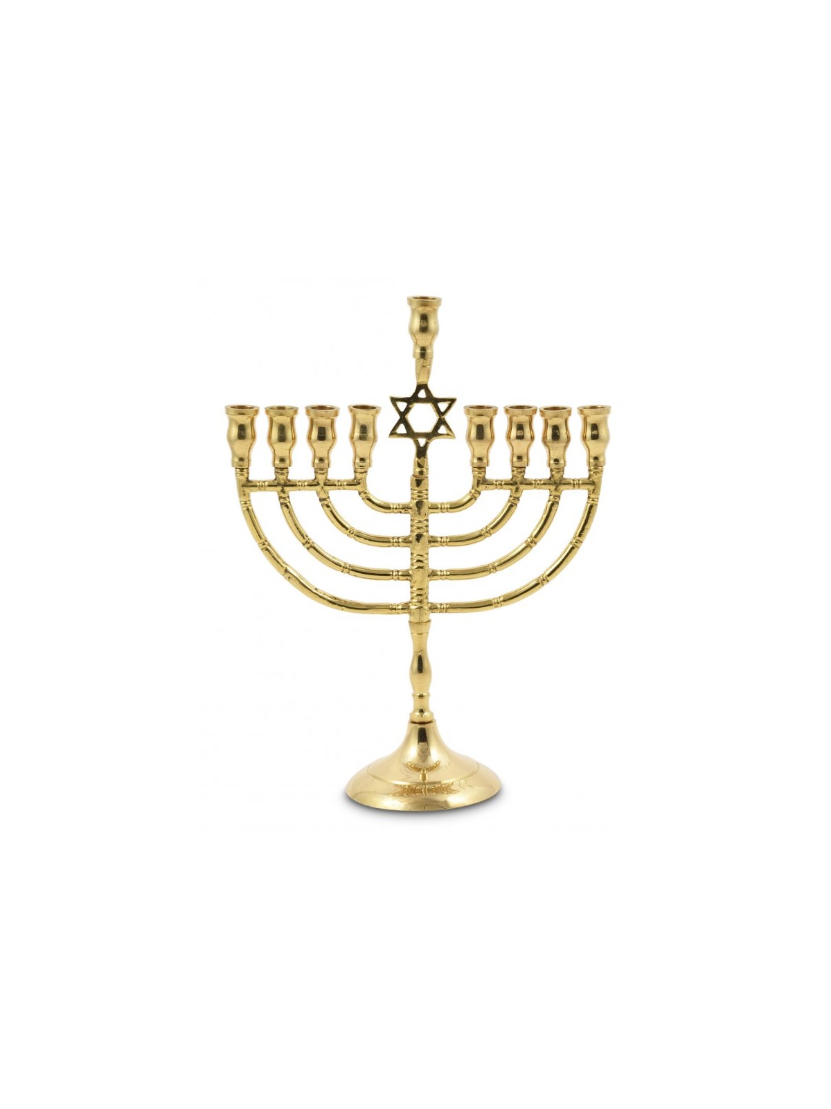 Brass Metal Chanukah Menorah with Star of David ... | Hanukkah Menorah