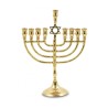 Brass Metal Chanukah Menorah with Star of David ... | Hanukkah Menorah