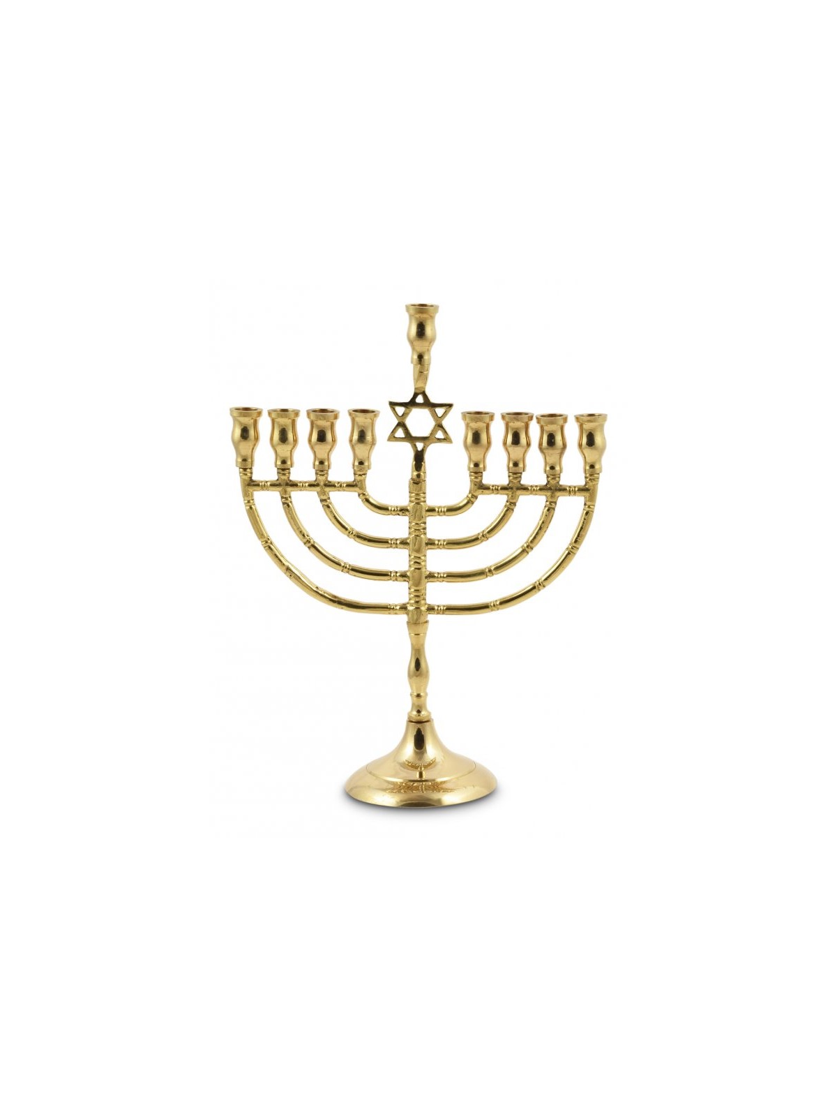 Brass Metal Chanukah Menorah with Star of David ... | Hanukkah Menorah