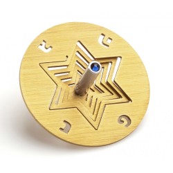Adi Sidler Aluminum Chanukah Dreidel and Stand Star of D... | Dreidels