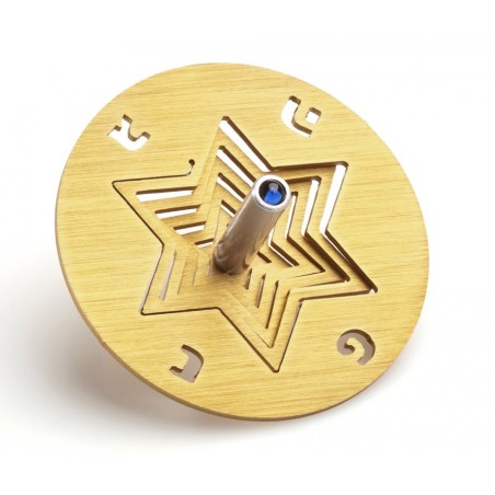 Adi Sidler Aluminum Chanukah Dreidel and Stand Star of D... | Dreidels