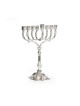 Chanukah Menorah Silver Plated with Engraved Bra... | Hanukkah Menorah