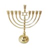 Gleaming Gold Chanukah Menorah with Star of Davi... | Hanukkah Menorah
