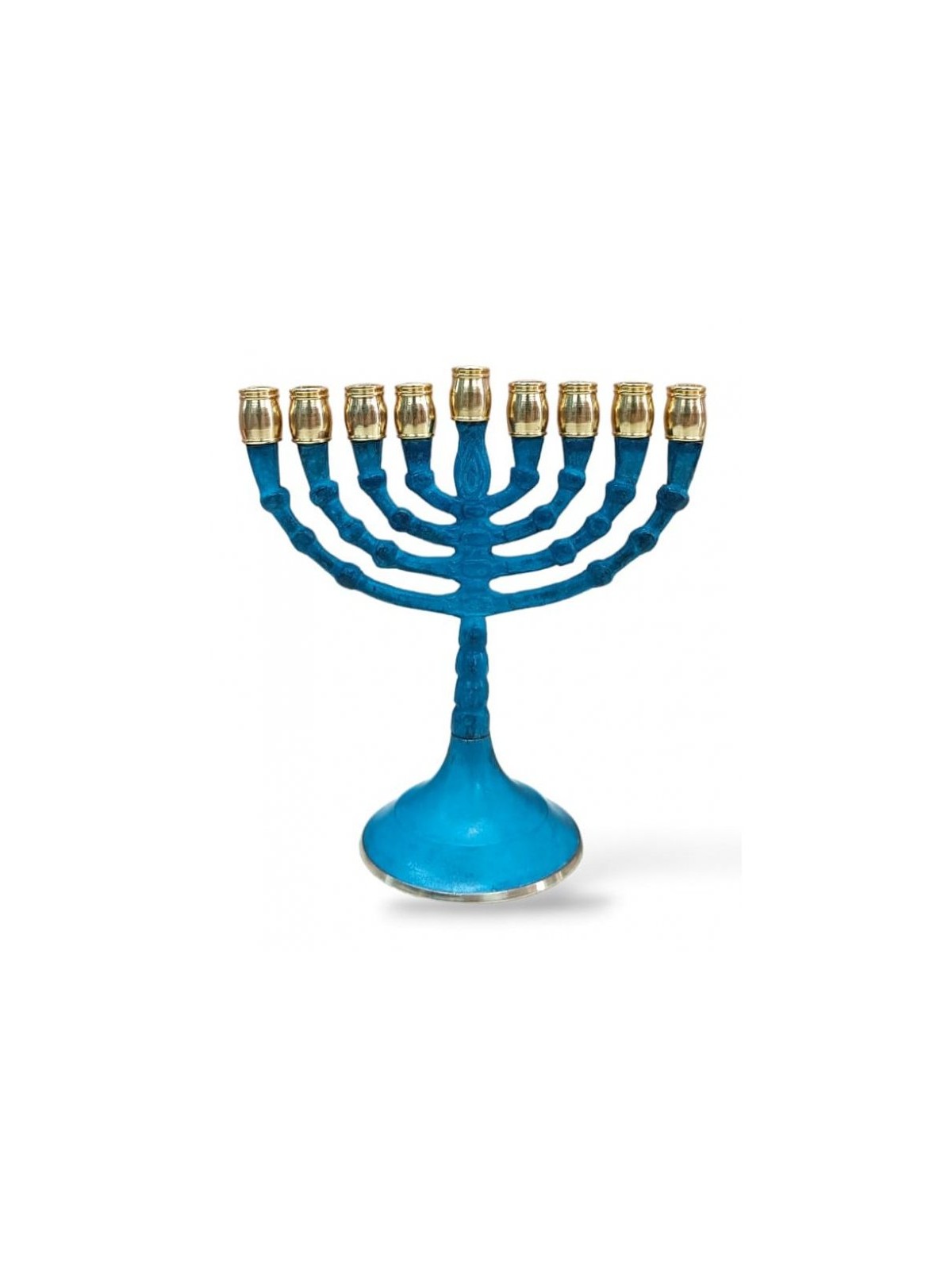 Small Classic Patina Chanukah Menorah Decorative... | Hanukkah Menorah