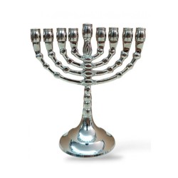 Small Classic Nickel Chanukah Menorah Decorative... | Hanukkah Menorah