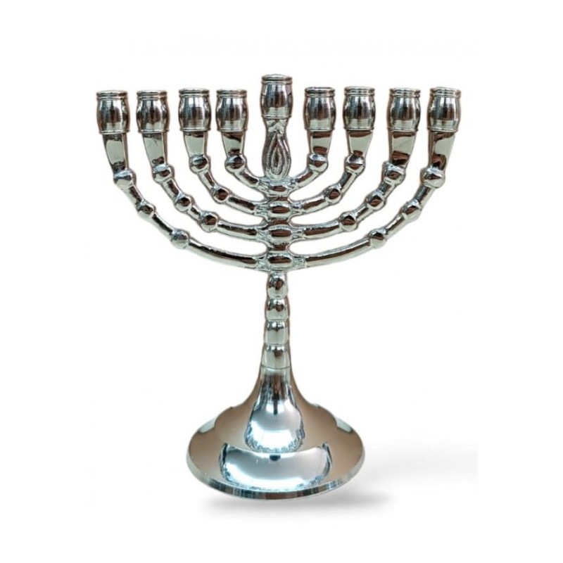 Small Classic Nickel Chanukah Menorah Decorative... | Hanukkah Menorah
