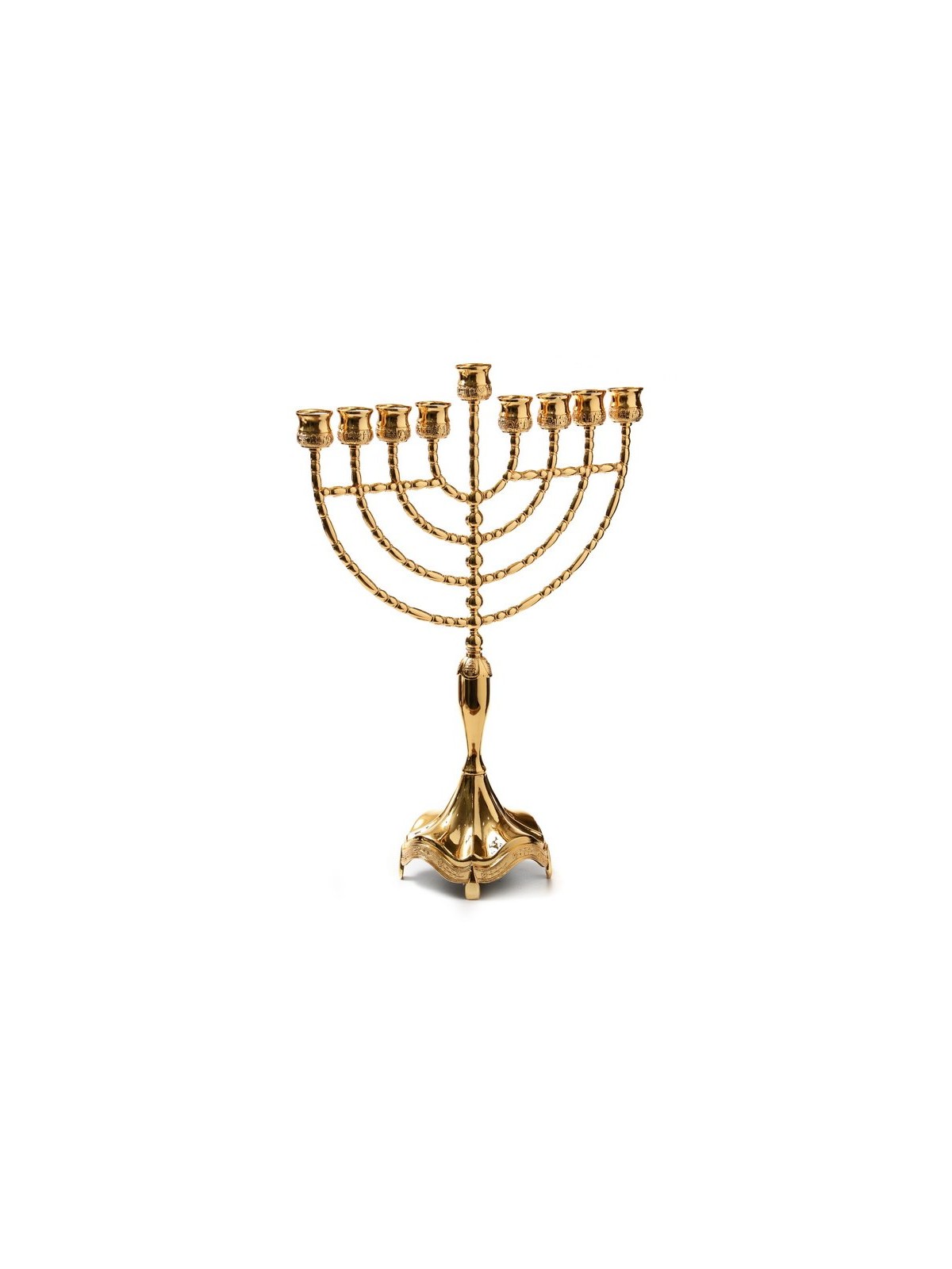 Chanukah Menorah Beaded Branches Gold %96 185 In... | Hanukkah Menorah