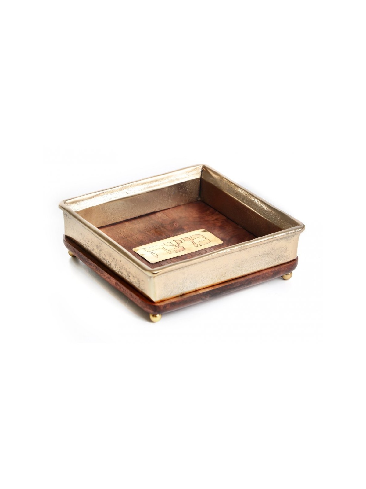 Wood Matzah Tray for Pesach Passover Gold... | Jewish Gift from Israel