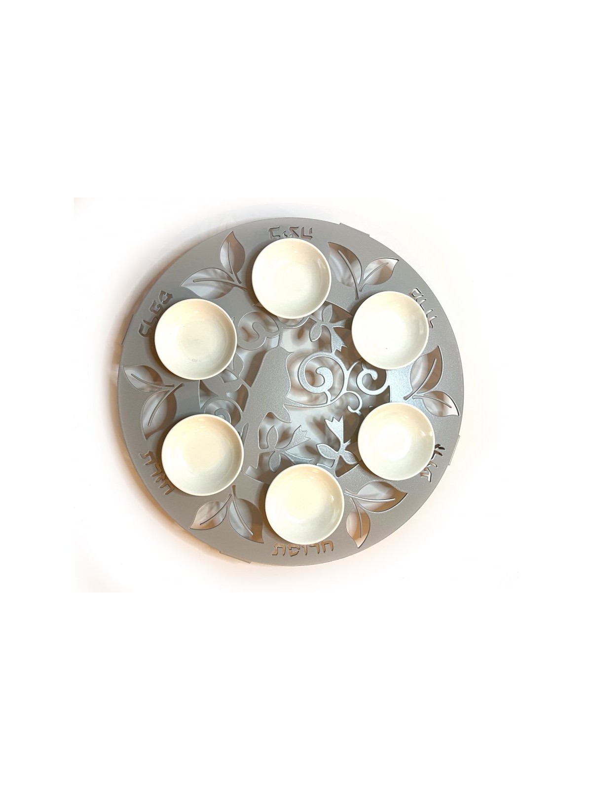 Iris Design Raised Handmade Seder Plate with Cutout ... | Seder Plates