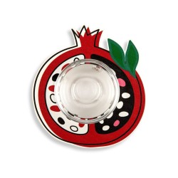 Dorit Judaica Pomegranate Shaped Honey Di... | Jewish Gift from Israel