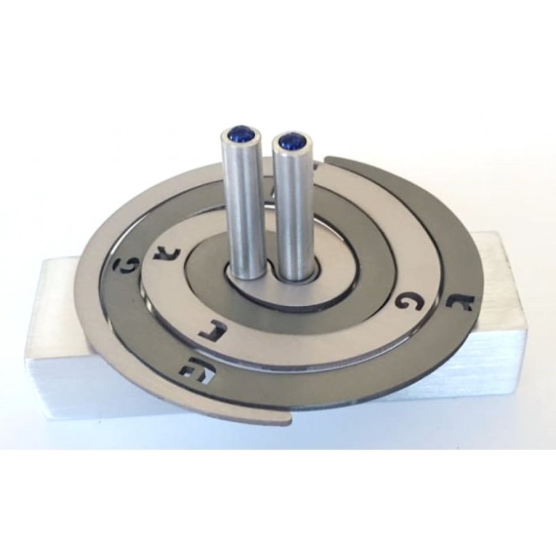 Adi Sidler Double Spiral Chanukah Dreidel Brushed Alumin... | Dreidels