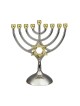 Silver and Gold Chanukah Menorah Curved Branches... | Hanukkah Menorah