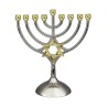 Silver and Gold Chanukah Menorah Curved Branches... | Hanukkah Menorah