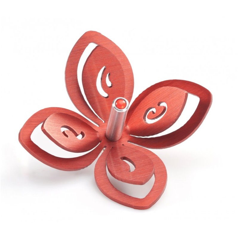 Adi Sidler Anodized Aluminum Chanukah Dreidel Flower Des... | Dreidels