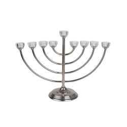 Large Classic Chanukah Menorah with Glass Holder... | Hanukkah Menorah