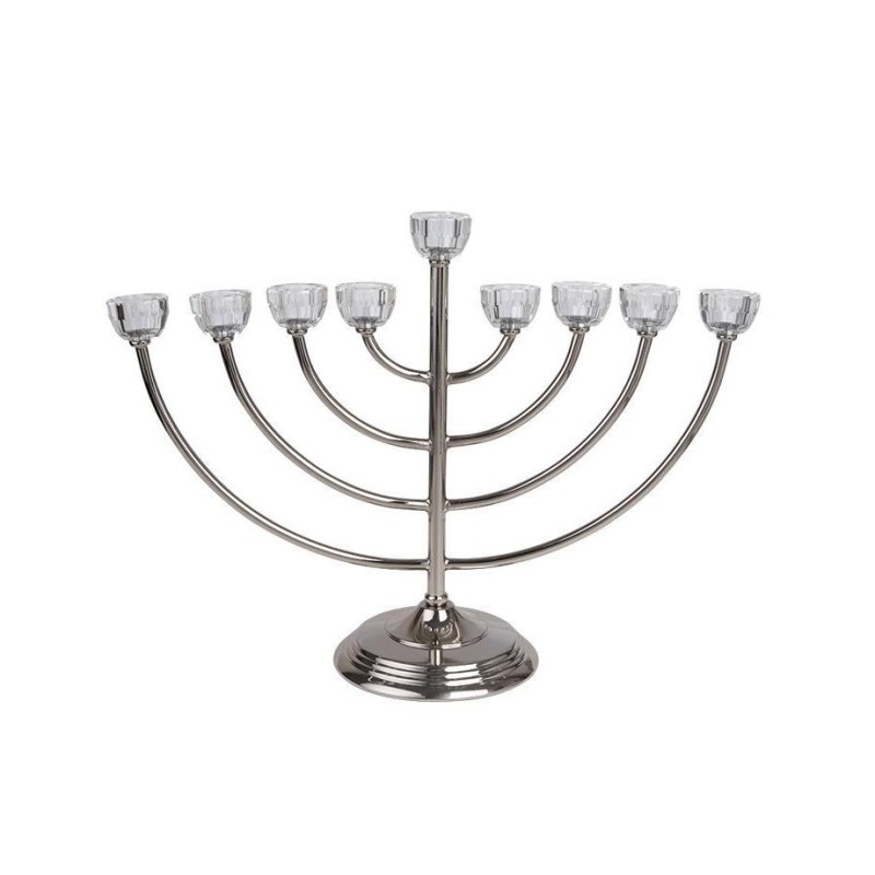 Large Classic Chanukah Menorah with Glass Holder... | Hanukkah Menorah