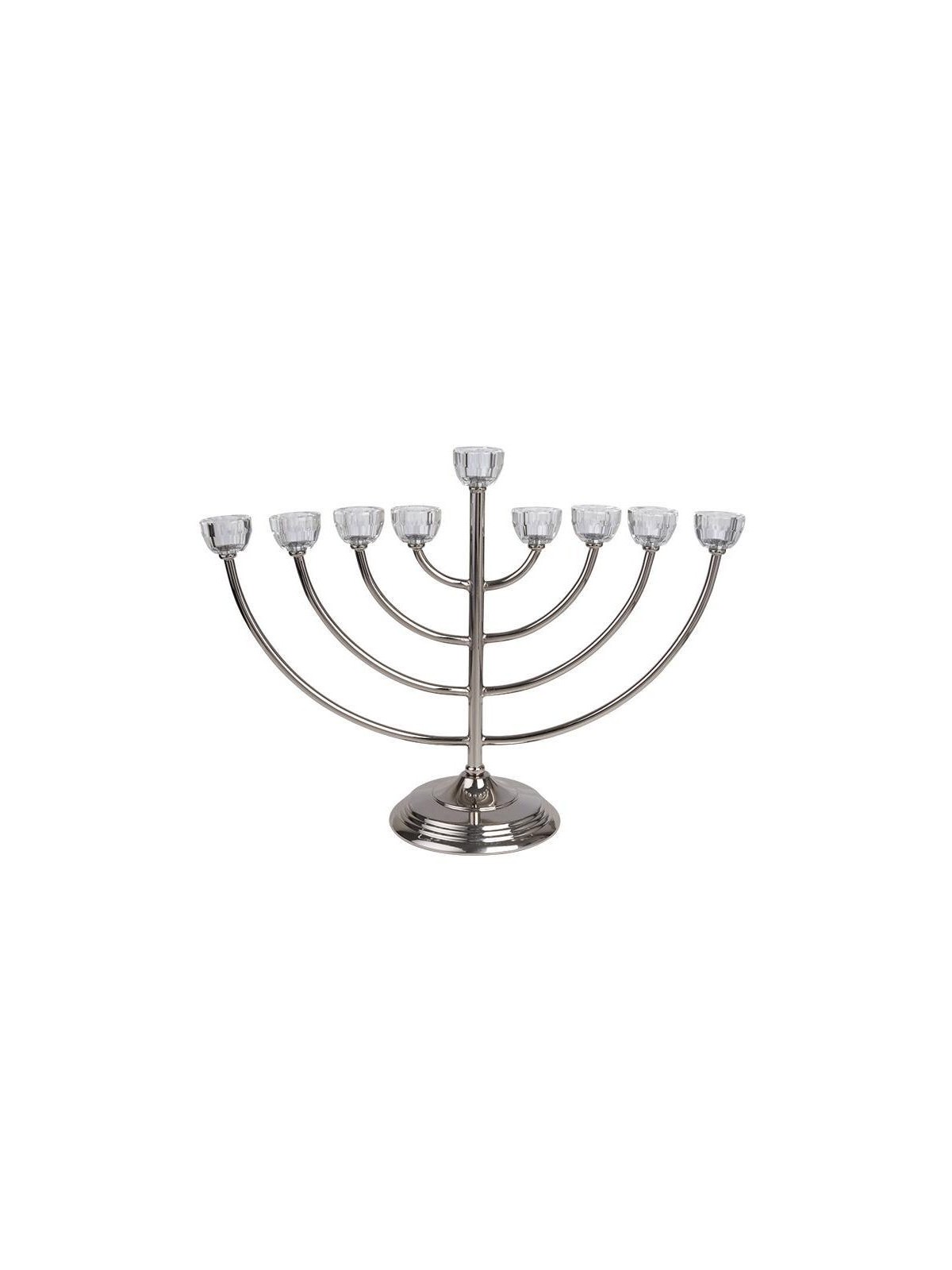 Large Classic Chanukah Menorah with Glass Holder... | Hanukkah Menorah