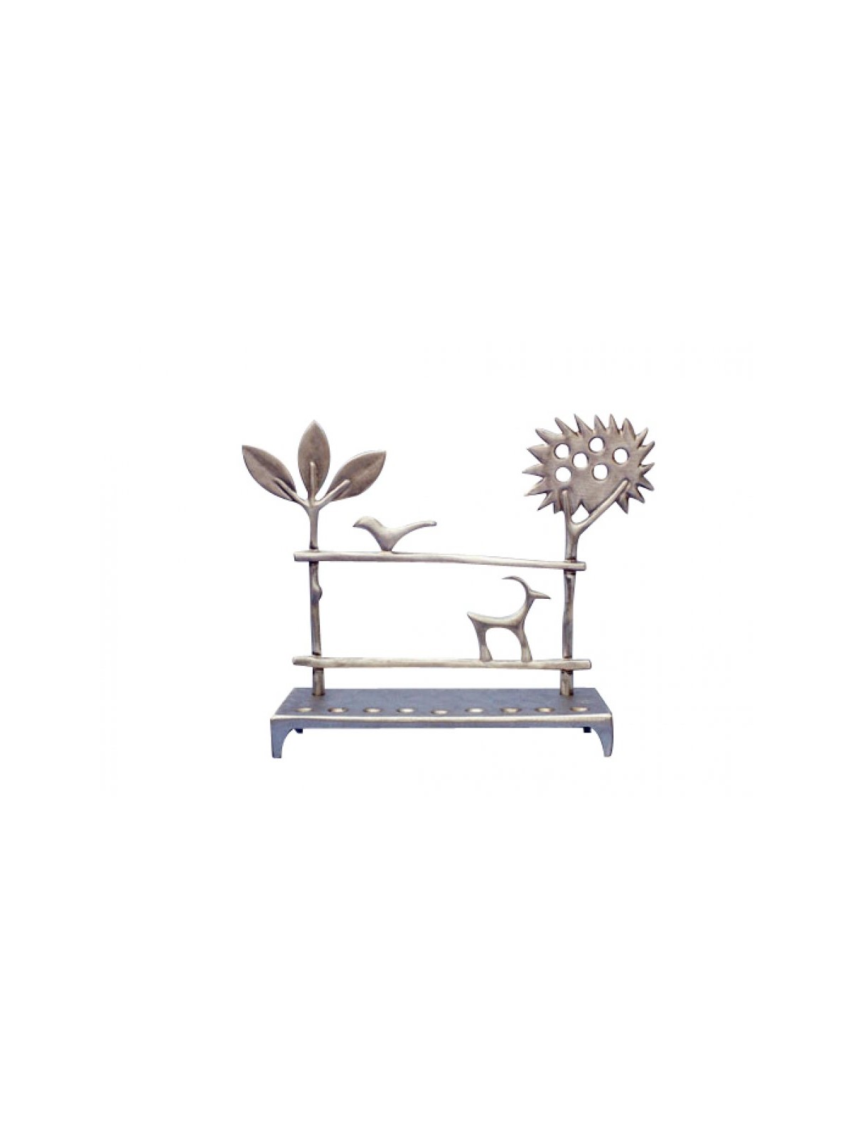 Shraga Landesman Aluminum Hanukkah Menorah Trees... | Hanukkah Menorah