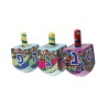 Colorful Wood Dreidel with Lively Colors Nes Gadol Haya Poh | Dreidels