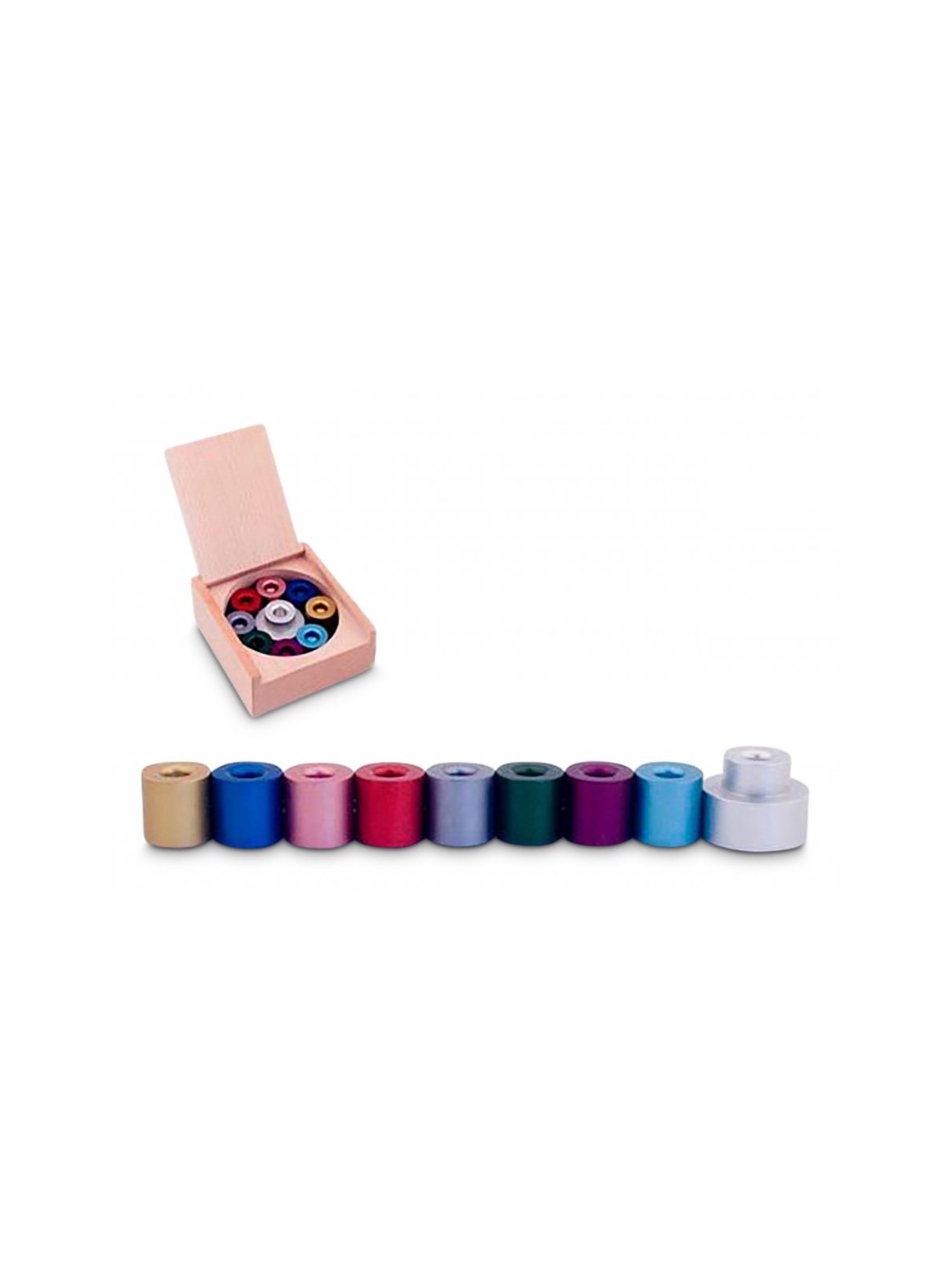 Agayof Compact Modular Colorful Menorah with Sto... | Hanukkah Menorah