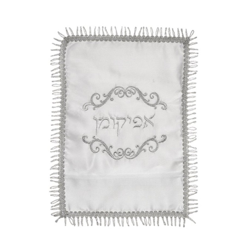Satin Afikoman Bag Silver Embroidery %96... | Matzah & Afikoman Covers