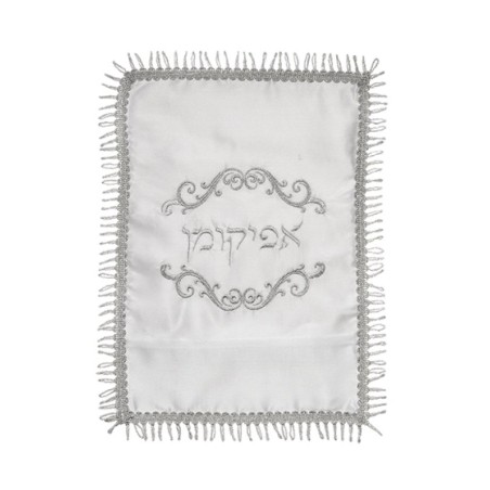 Satin Afikoman Bag Silver Embroidery %96... | Matzah & Afikoman Covers