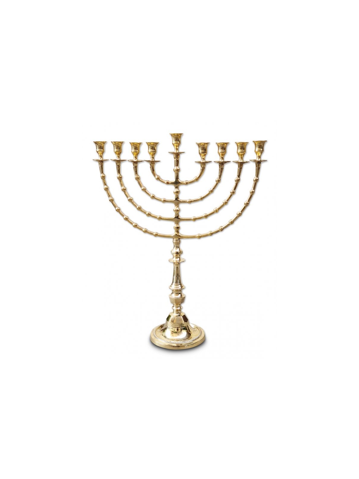 Extra Large Laiton Doré Chanukah Menorah Perles D... | Hanoukka Menorah