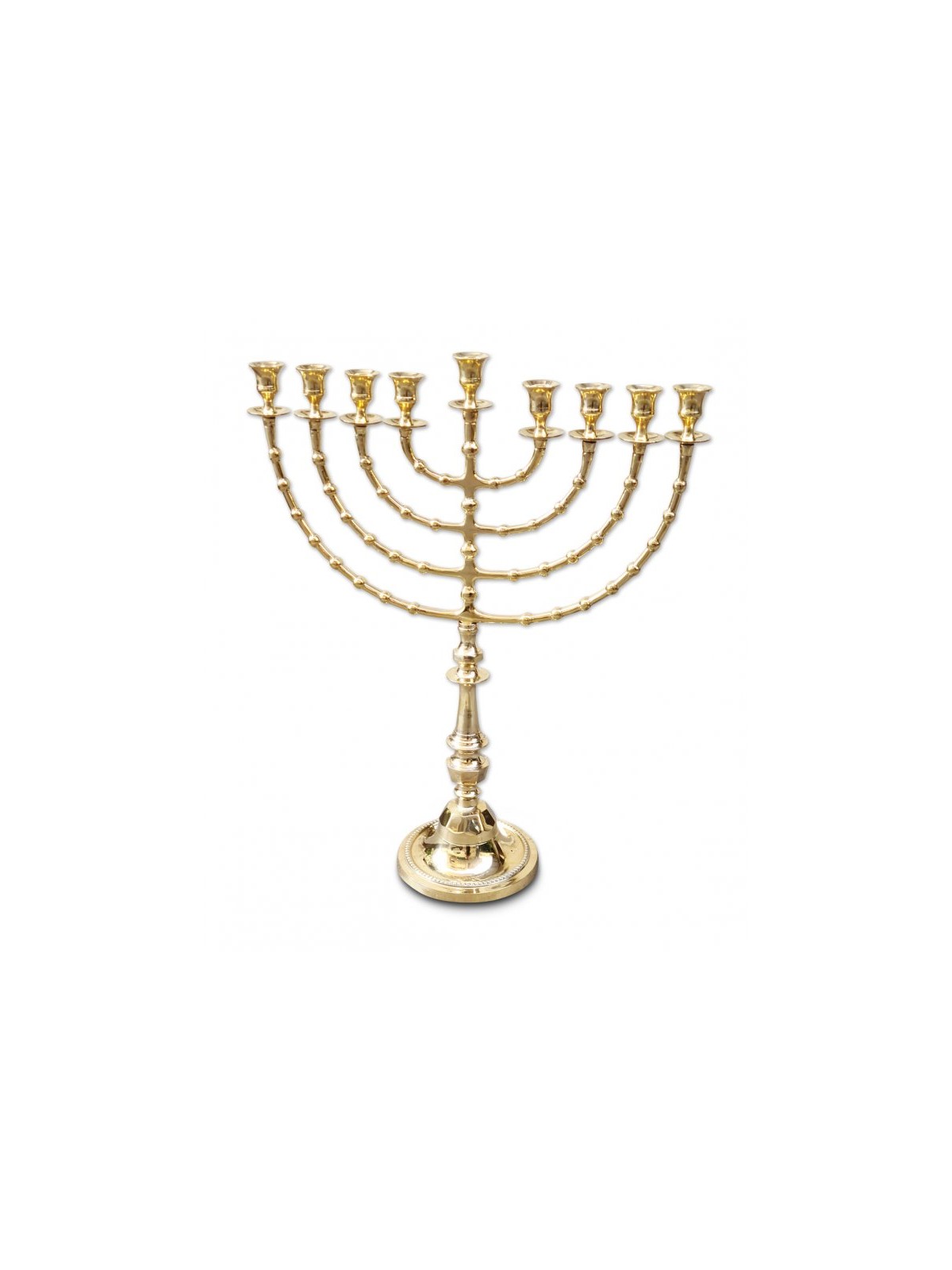 Extra Large Laiton Doré Chanukah Menorah Perles D... | Hanoukka Menorah