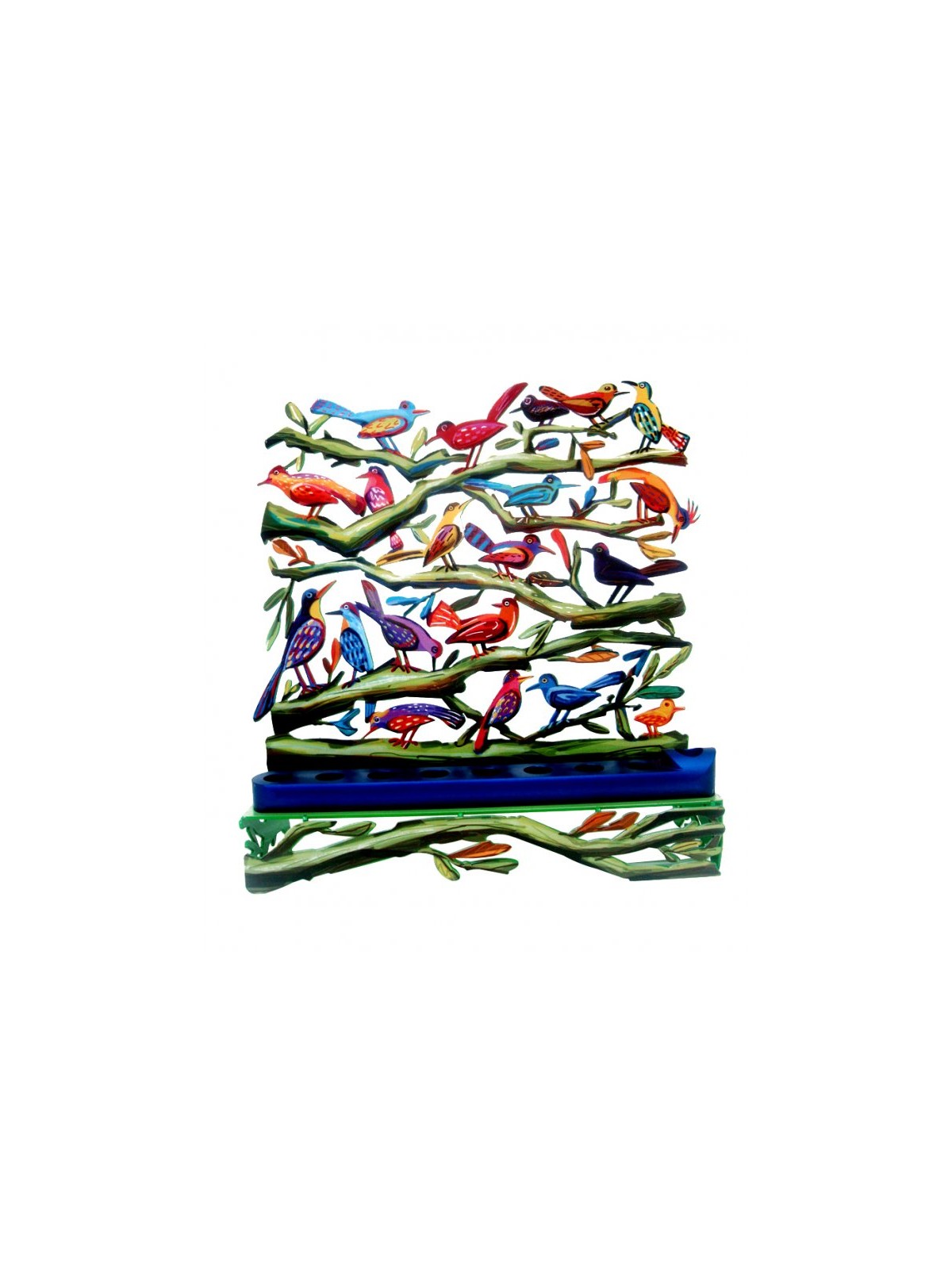 David Gerstein Laser Cut Metal Colorful Chanukah... | Hanukkah Menorah