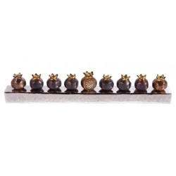 Yair Emanuel Pomegranate Hanukkah Menorah Anodiz... | Hanukkah Menorah