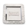 Square Silver Plated Matzah Tray Geometri... | Jewish Gift from Israel