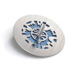 Adi Sidler Two Tone Chanukah Dreidel and Stand Cutout Je... | Dreidels