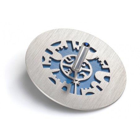 Adi Sidler Chanukah Dreidel bicolore et support découpé... | Dreidels