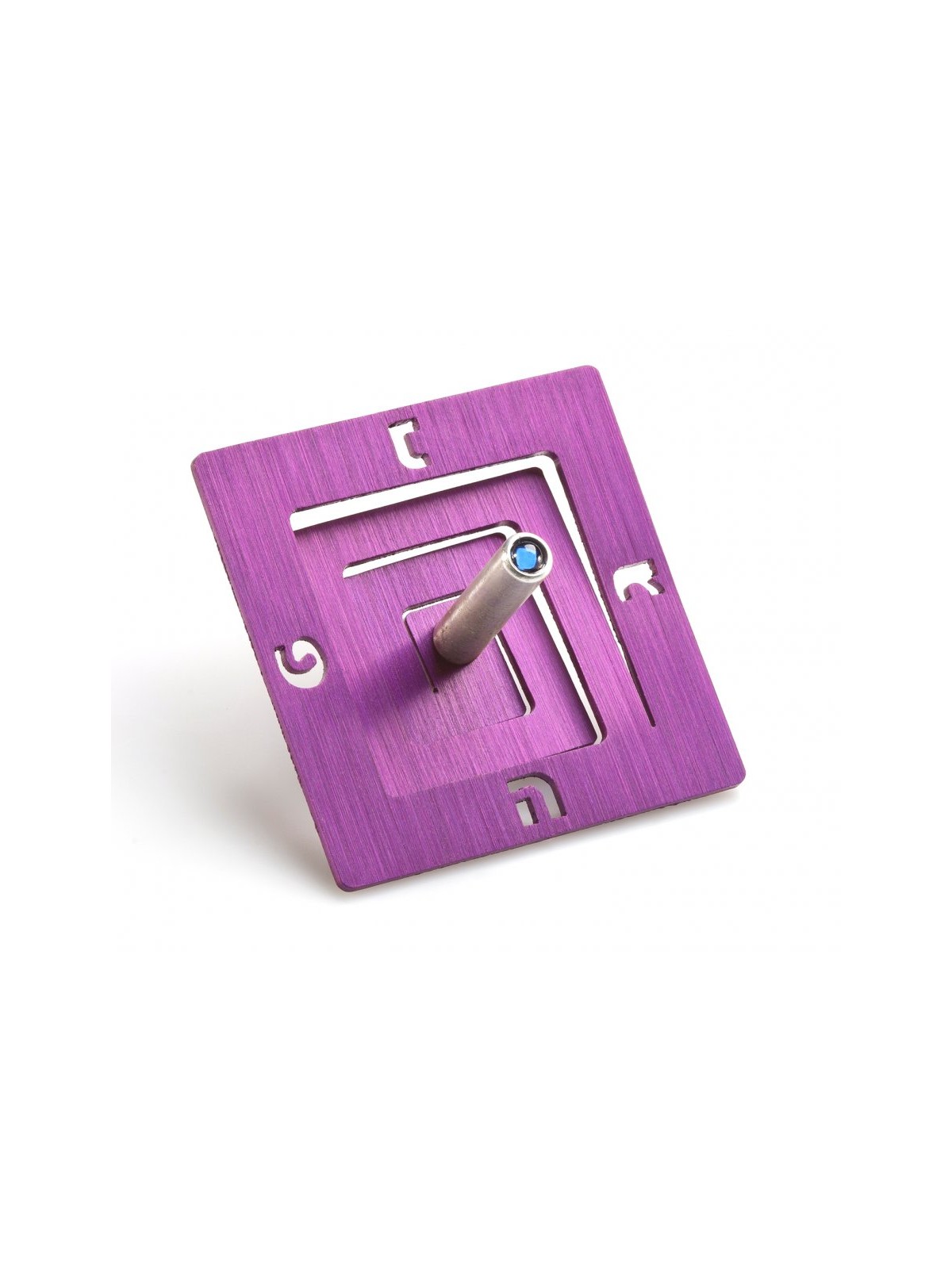 Adi Sidler Square Spiral Chanukah Dreidel Brushed Alumin... | Dreidels